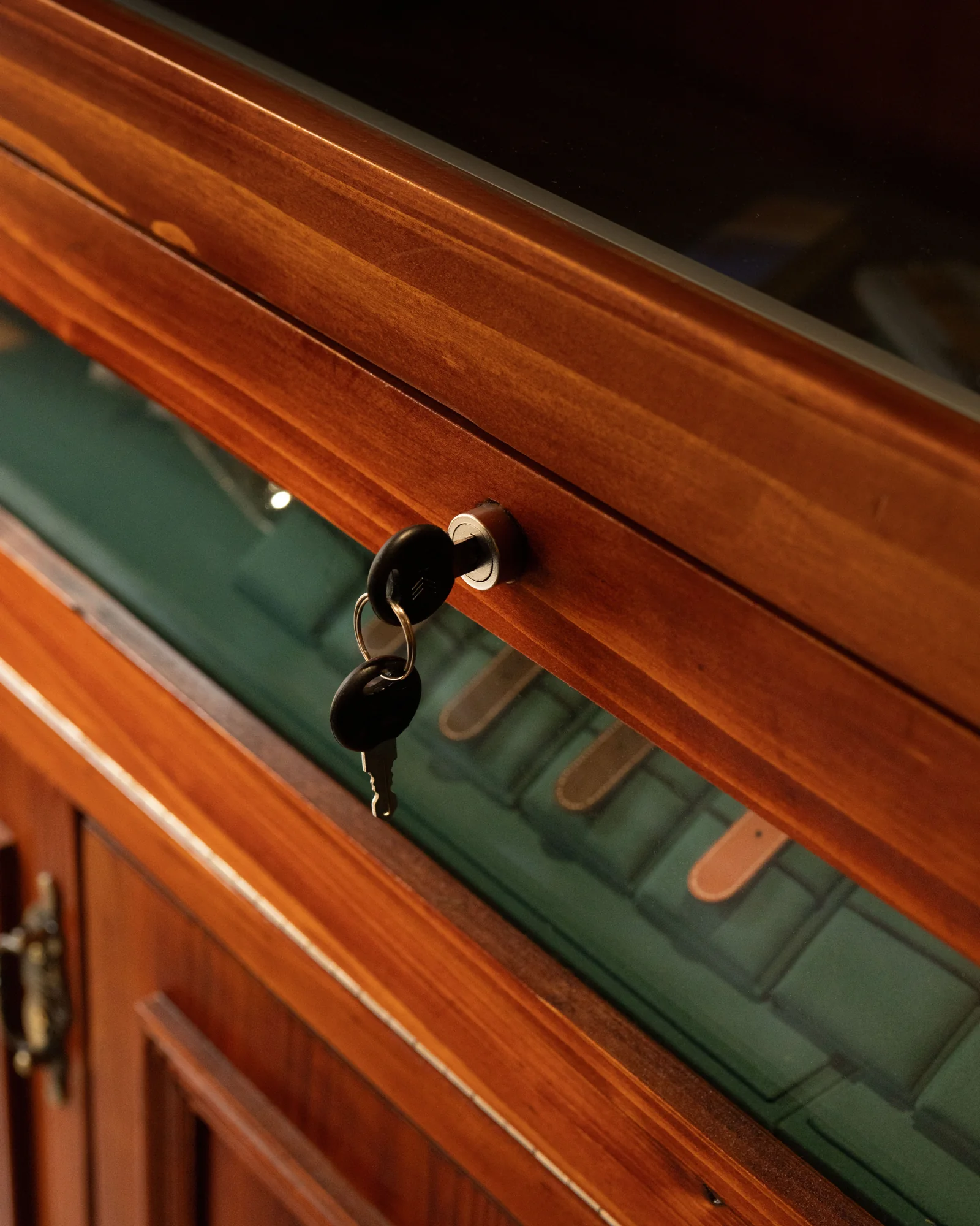 Wood and glass display cabinet